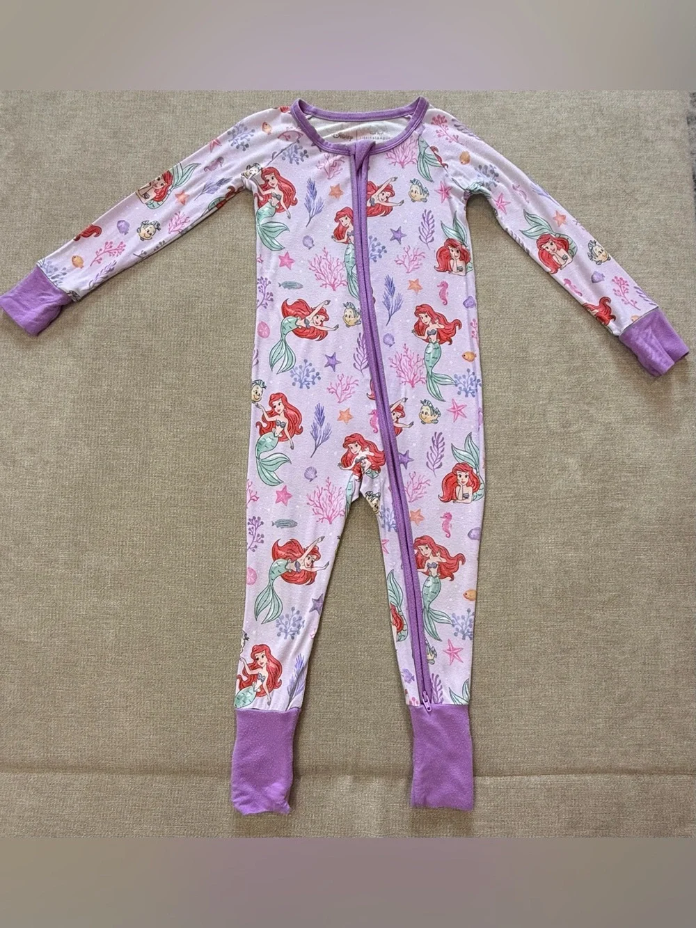 Little Sleepies Disney Little Mermaid - Part of Her World Zippy 18-24 Months
